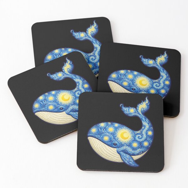 Item preview, Moby Dick Starry Night Whale - Celestial Blue Swirls designed and sold by Fenay Designs.