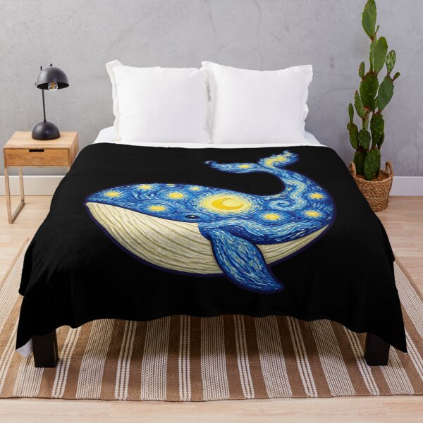 Item preview, Moby Dick Starry Night Whale - Celestial Blue Swirls designed and sold by Fenay Designs.