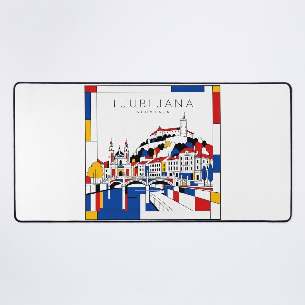 Item preview, Ljubljana Mondrian style poster 3D designed and sold by CMYKStudio.