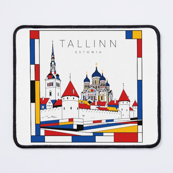 Item preview, Tallinn Mondrian style poster 3D designed and sold by CMYKStudio.