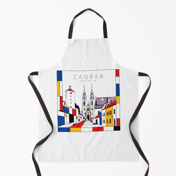 Item preview, Zagreb Mondrian style poster 3D designed and sold by CMYKStudio.