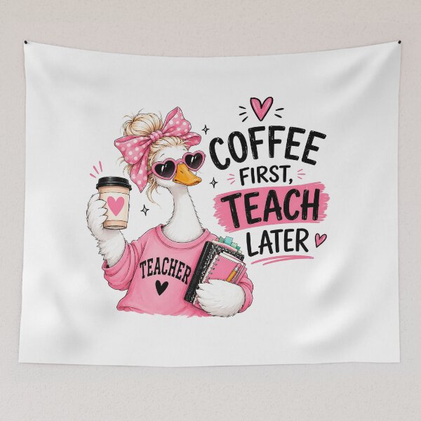 Item preview, Coffee First Teach Later Teacher Goose designed and sold by TanyaRe.