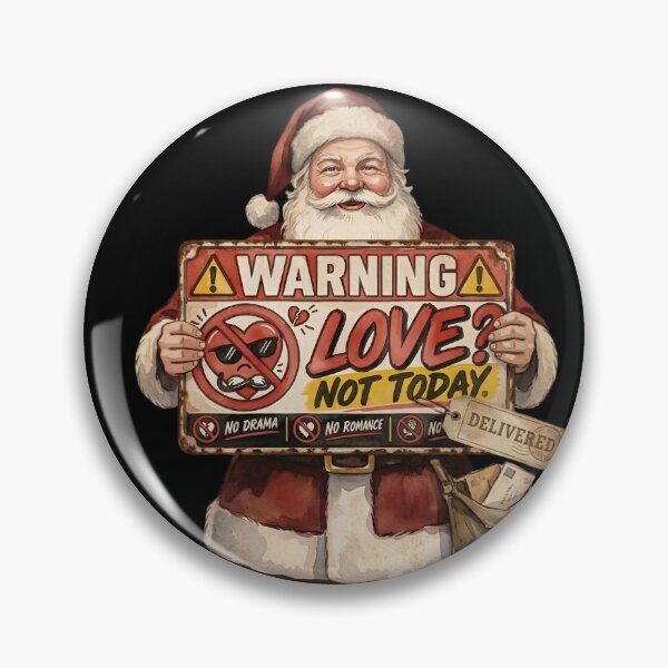 Item preview, Funny Santa Warning Love Not Today Vintage Watercolor designed and sold by Sitred123.