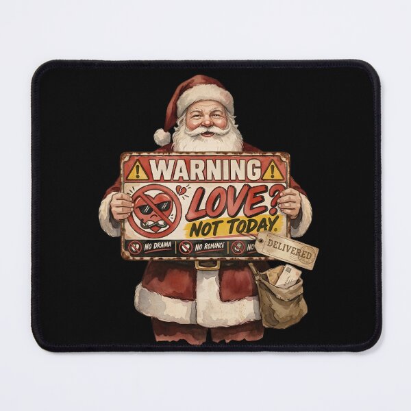 Item preview, Funny Santa Warning Love Not Today Vintage Watercolor designed and sold by Sitred123.