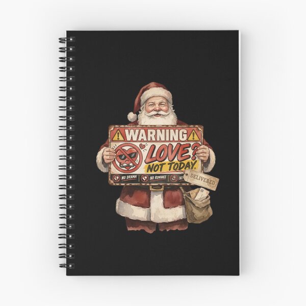 Item preview, Funny Santa Warning Love Not Today Vintage Watercolor designed and sold by Sitred123.