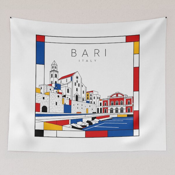 Item preview, Bari Mondrian style poster 3D designed and sold by CMYKStudio.