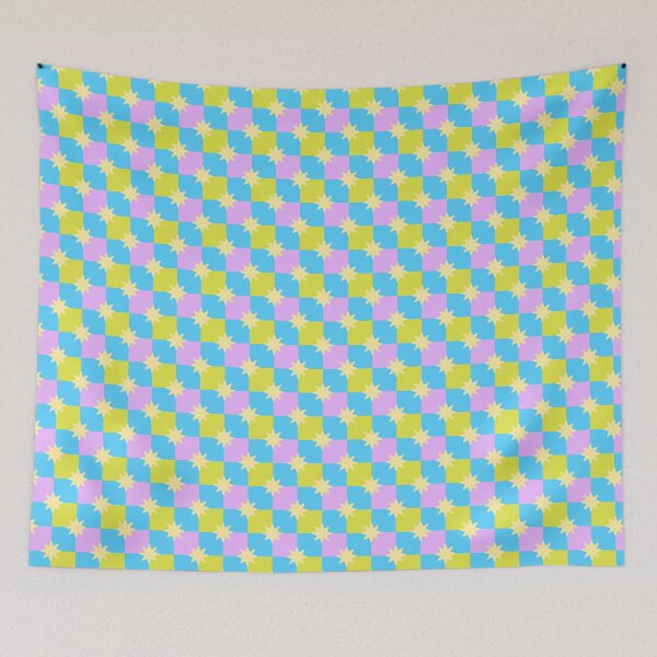 Item preview, Checkered Star Pattern Bright Pastel Colors designed and sold by Zaya_art.