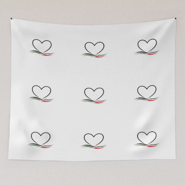 Item preview, Black and white minimal heart and red ,green and black colours  designed and sold by wallartofmio.