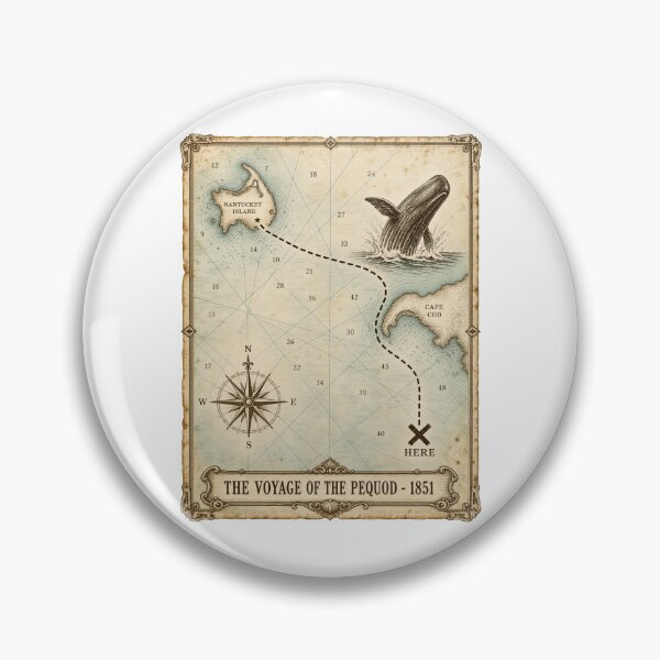 Item preview, Moby Dick Voyage Map - Pequod Route from Nantucket designed and sold by Fenay Designs.