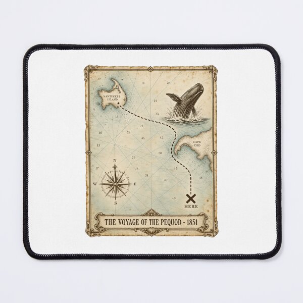 Item preview, Moby Dick Voyage Map - Pequod Route from Nantucket designed and sold by Fenay Designs.