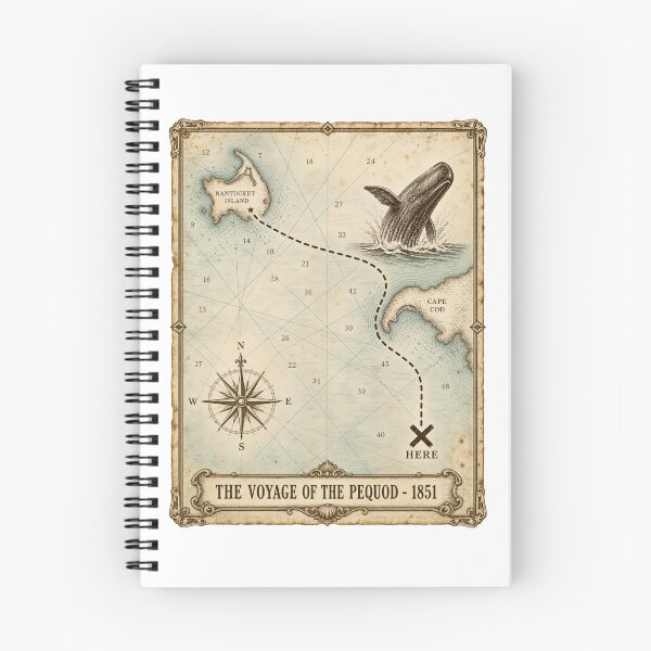 Item preview, Moby Dick Voyage Map - Pequod Route from Nantucket designed and sold by Fenay Designs.