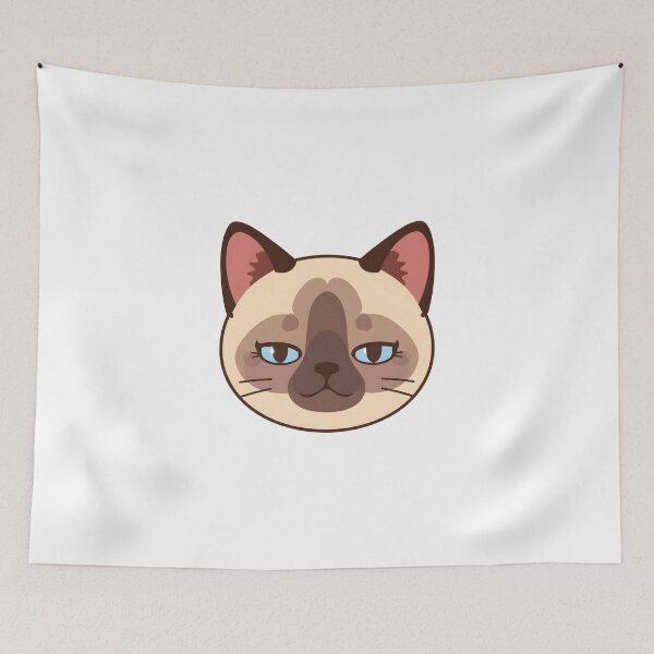 Item preview, Cute Sleepy Siamese Cat Face Sticker | Cozy Cat Lover Design designed and sold by VINTOR-.
