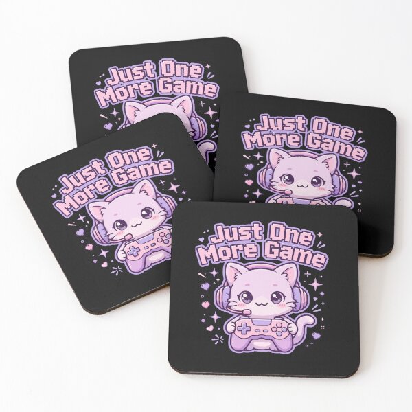 Item preview, Just One More Game - Cute Kawaii Gamer Cat with Headset designed and sold by Fulaly.