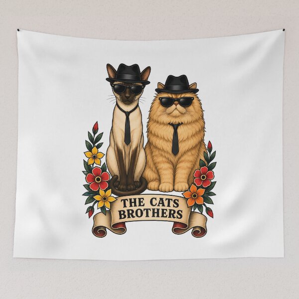 Item preview, The Cats Brothers Blues Parody Tattoo Art designed and sold by Old's Cool Cat Studio.