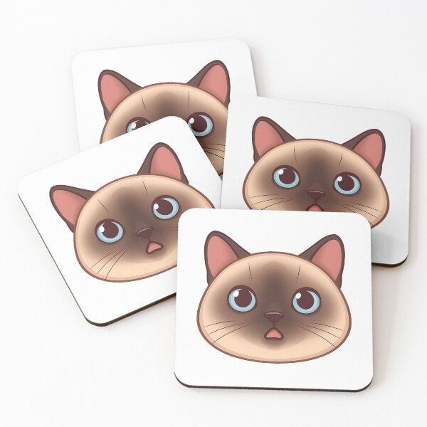 Item preview, Surprised Siamese Cat Face Sticker | Funny Wide-Eyed Cat Design designed and sold by VINTOR-.