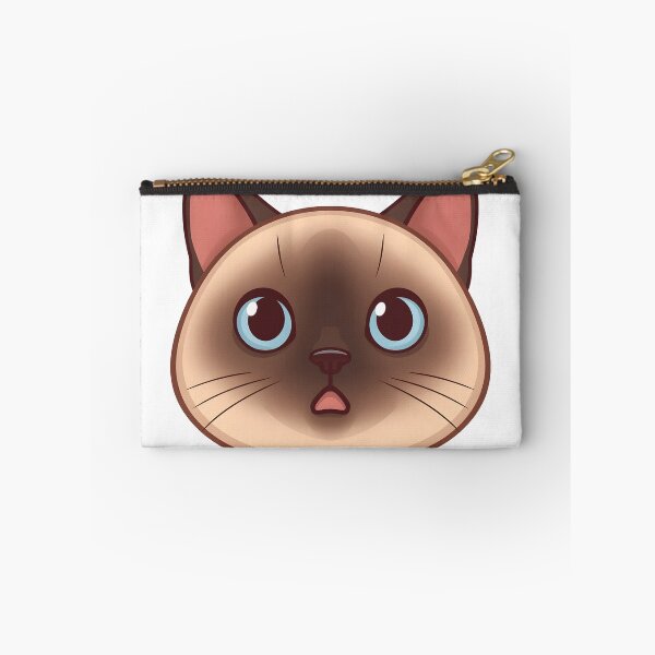 Item preview, Surprised Siamese Cat Face Sticker | Funny Wide-Eyed Cat Design designed and sold by VINTOR-.