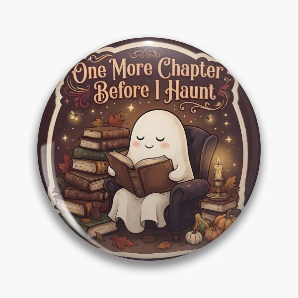Item preview, One More Chapter Before I Haunt - Cute Reading Ghost Cozy Fall Sticker designed and sold by Lu7u.