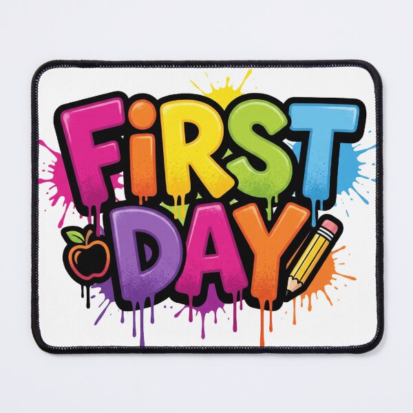 Item preview, First Day of School Graffiti Tee With Apple & Pencil — Rainbow Drip Kids Shirt | Colorful Student Shirt | Cute School Gift designed and sold by FineArtVis.