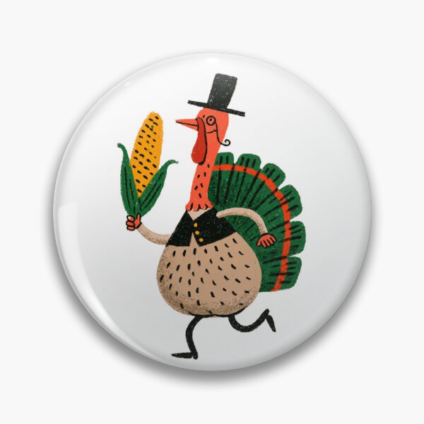 Item preview, Funny Thanksgiving Turkey with Corn – Quirky Fall Illustration designed and sold by Ramona-Gliga.