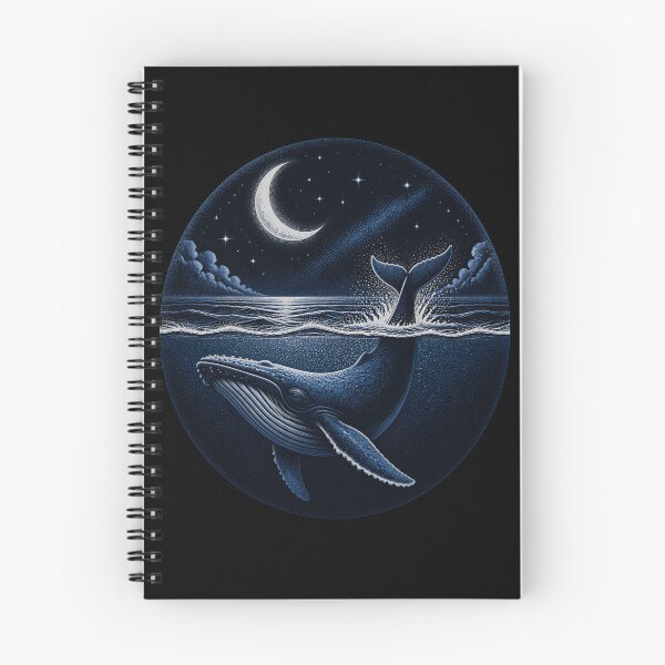 Item preview, Moby Dick Moonlit Whale - Above and Below the Waves designed and sold by Fenay Designs.
