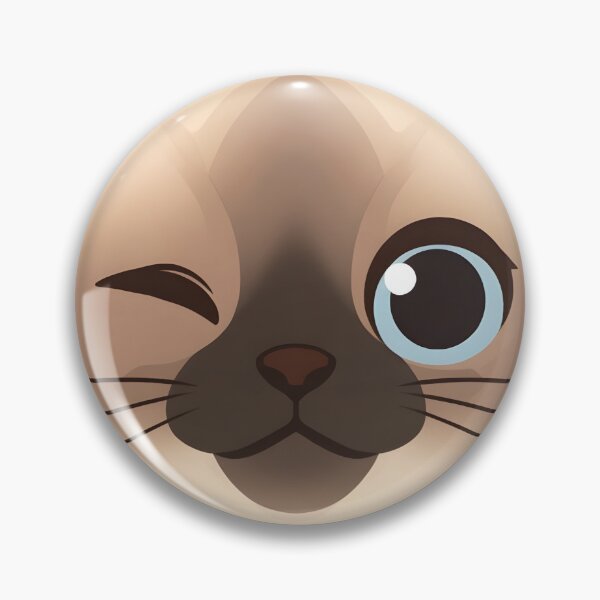 Item preview, Winking Siamese Cat Face Sticker | Playful Cute Cat Design designed and sold by VINTOR-.