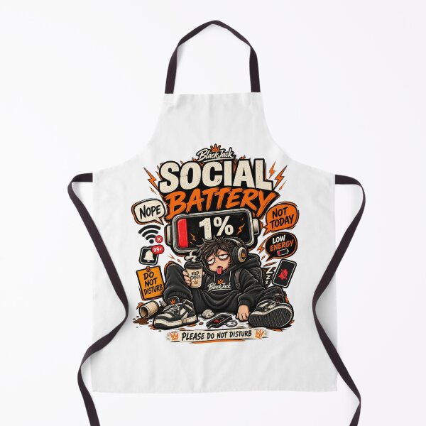 Item preview, Social Battery 1% – Funny Introvert Do Not Disturb T-Shirt Design designed and sold by familysteven.