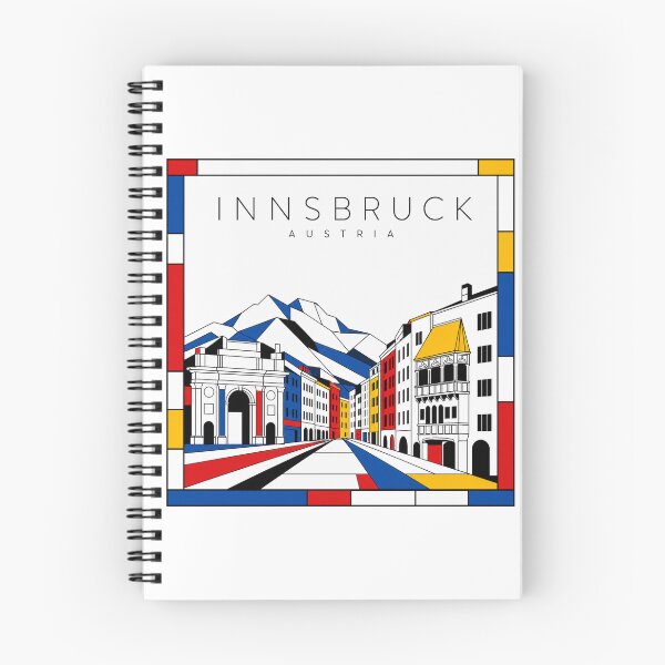 Item preview, Innsbruck Mondrian style poster 3D designed and sold by CMYKStudio.