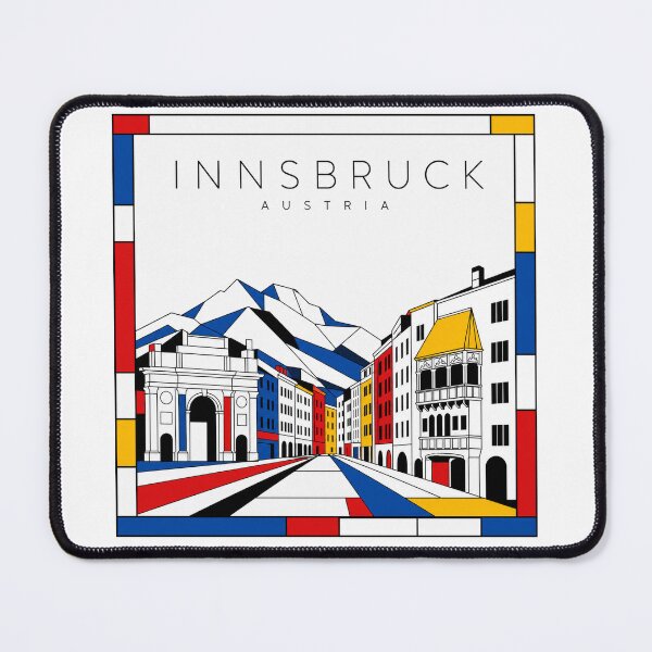 Item preview, Innsbruck Mondrian style poster 3D designed and sold by CMYKStudio.