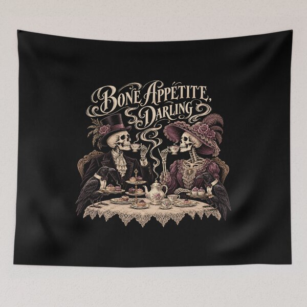 Item preview, Bone Appétit Darling  Gothic Skeleton Tea Party designed and sold by ViviArtix.