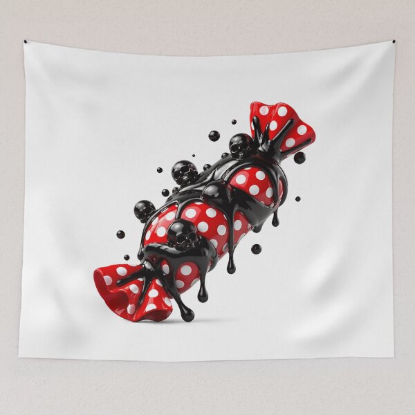 Item preview, Melting Polka Dot Skull Candy Spooky Halloween Sweet designed and sold by YourColorsWall.