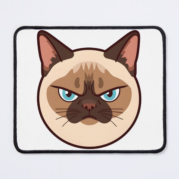 Item preview, Grumpy Siamese Cat Face Sticker | Sassy Cat Lover Design designed and sold by VINTOR-.