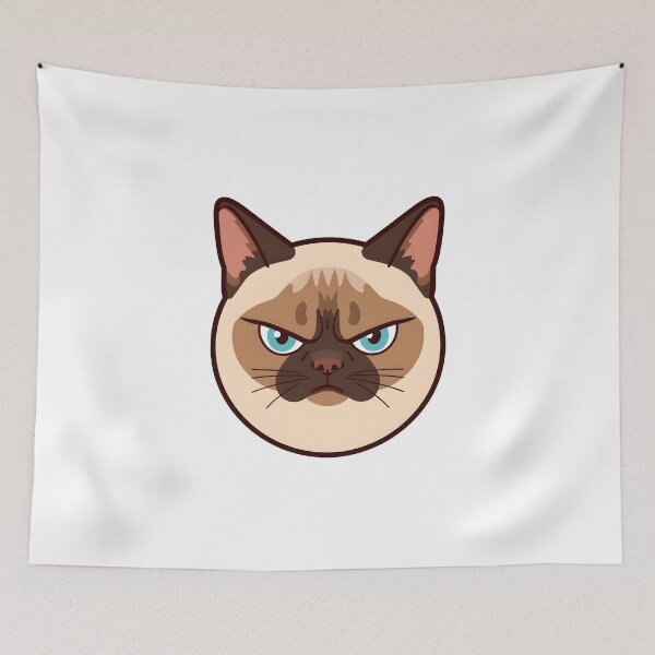 Item preview, Grumpy Siamese Cat Face Sticker | Sassy Cat Lover Design designed and sold by VINTOR-.