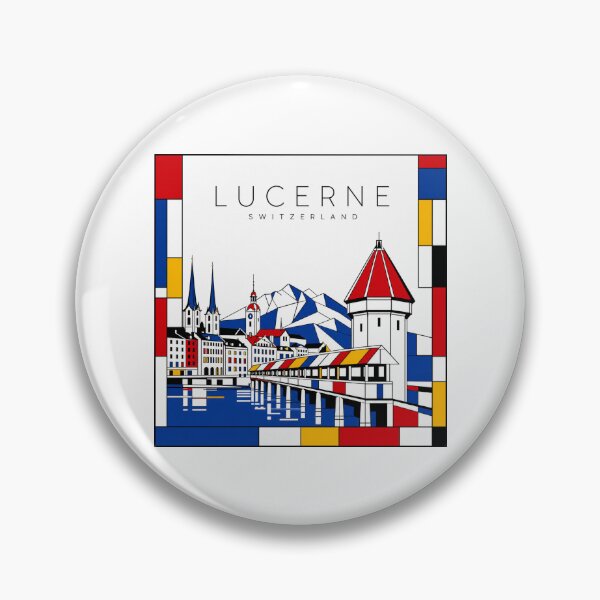 Item preview, Lucerne Mondrian style poster 3D designed and sold by CMYKStudio.