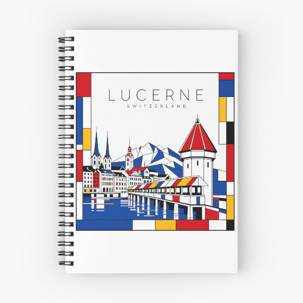Item preview, Lucerne Mondrian style poster 3D designed and sold by CMYKStudio.