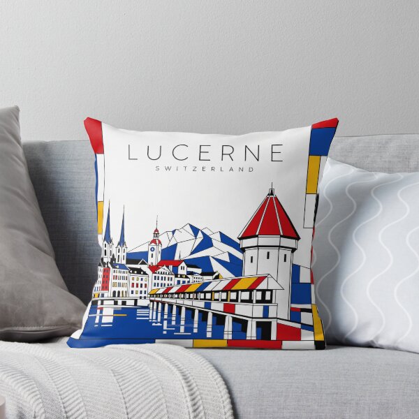Item preview, Lucerne Mondrian style poster 3D designed and sold by CMYKStudio.