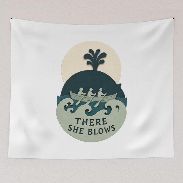 Item preview, Moby Dick There She Blows - Paper-Cut Whaleboat designed and sold by Fenay Designs.