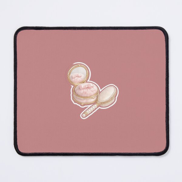 Item preview, Vintage Coquette Vanity Set Sticker | Pink Pearl Beauty Aesthetic | Feminine Luxury Sticker designed and sold by PawsAndpetalstudio.