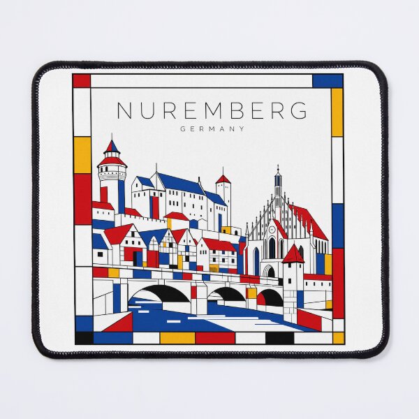 Item preview, Nuremberg Mondrian style poster 3D designed and sold by CMYKStudio.