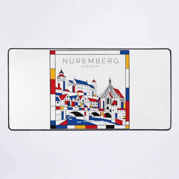 Item preview, Nuremberg Mondrian style poster 3D designed and sold by CMYKStudio.
