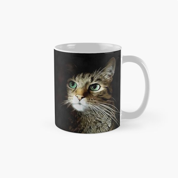 Item preview, Tabby Cat With Green Eyes Isolated On Black designed and sold by taiche.