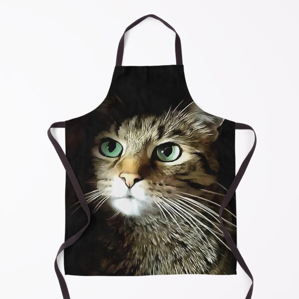 Item preview, Tabby Cat With Green Eyes Isolated On Black designed and sold by taiche.