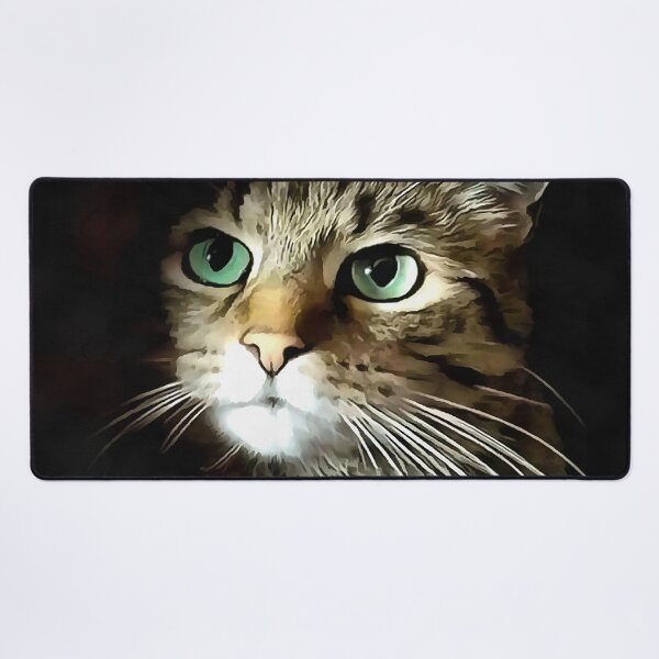 Item preview, Tabby Cat With Green Eyes Isolated On Black designed and sold by taiche.
