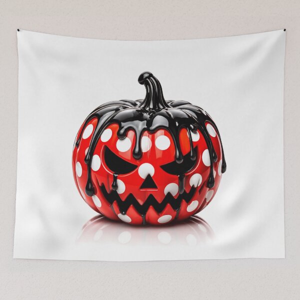 Item preview, Melting Polka Dot Jack O Lantern Spooky Pumpkin designed and sold by YourColorsWall.
