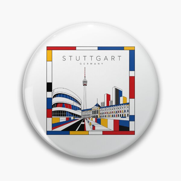 Item preview, Stuttgart Mondrian style poster 3D designed and sold by CMYKStudio.