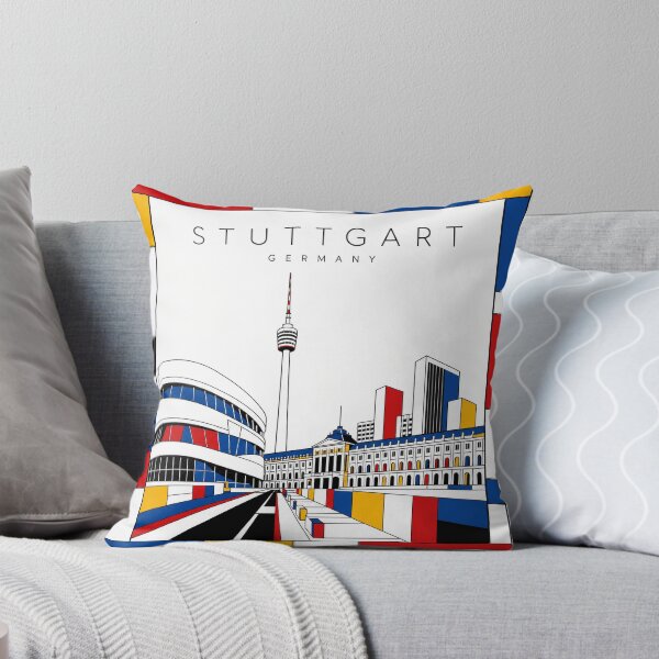 Item preview, Stuttgart Mondrian style poster 3D designed and sold by CMYKStudio.