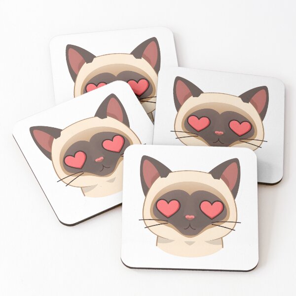 Item preview, Heart Eyes Siamese Cat Face Sticker | Cute Cat Lover Valentine Design designed and sold by VINTOR-.
