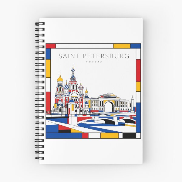 Item preview, Saint Petersburg Mondrian style poster 3D designed and sold by CMYKStudio.