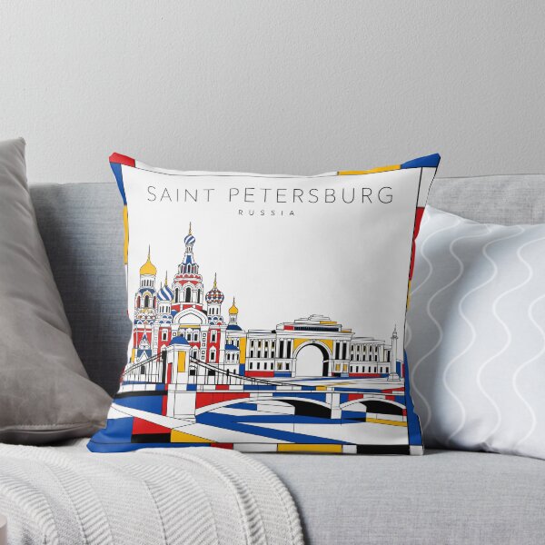 Item preview, Saint Petersburg Mondrian style poster 3D designed and sold by CMYKStudio.