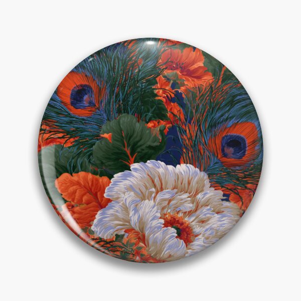 Item preview, Stunning colorful peacock floral feather designed and sold by dcrc.