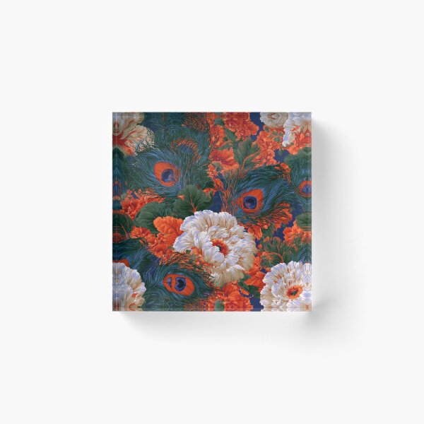 Item preview, Stunning colorful peacock floral feather designed and sold by dcrc.